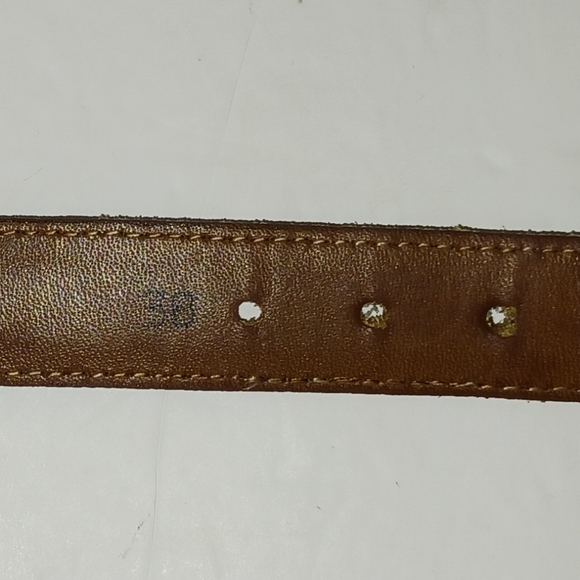 Torino Brown Leather and Tan Webbed Belt - 38 - Picture 5 of 10